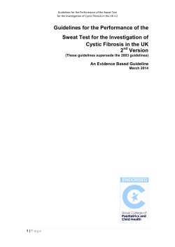 Guidelines for the Performance of the Sweat Test