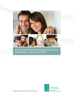 Canadian Patient Cost Database Data Submission