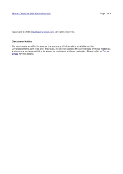 How to Choose an SMS Service Provider? Page 1 of 8