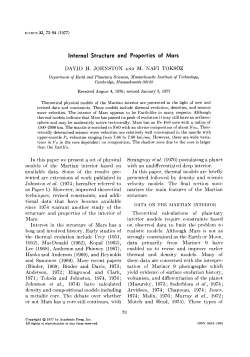 Internal Structure and Properties of Mars