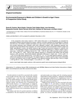 Environmental Exposure to Metals and Children`s Growth to Age 5