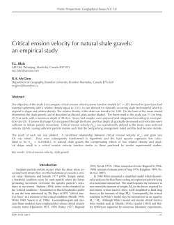 Critical erosion velocity for natural shale gravels: an