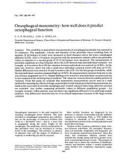 Oesophageal manometry: how well does it predict