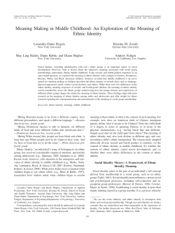 Meaning Making in Middle Childhood: An Exploration