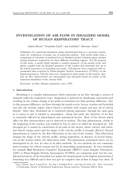 investigation of air flow in idealized model of human respiratory tract