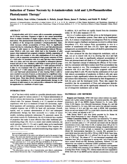 Induction of Tumor Necrosis by 5-Aminolevulinic