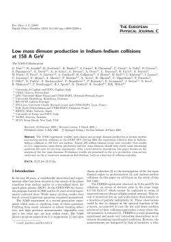 Low mass dimuon production in Indium