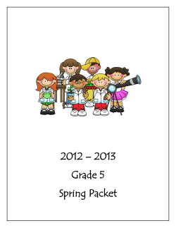 2012 &ndash; 2013 Grade 5 Spring Packet