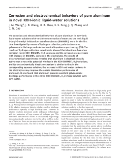 Corrosion and electrochemical behaviors of pure aluminum in novel