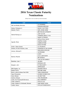 2016 Texas Classic Futurity Nominations