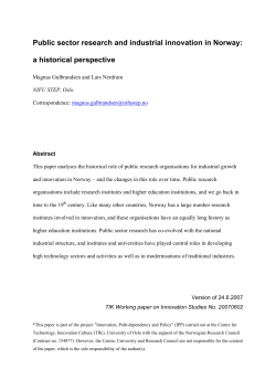Public sector research and industrial innovation in Norway