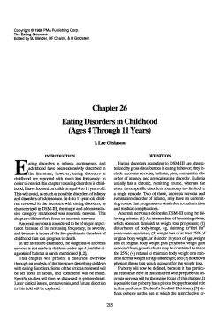 Chapter 26 Eating Disorders in Childhood (Ages 4 Through 11 Years)