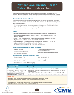 Provider Level Balance Reason Codes: The Fundamentals