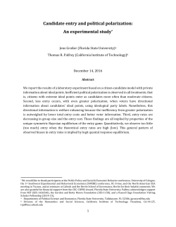 Candidate entry and political polarization: An experimental study*