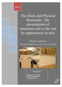 The Dock and Physical Restraints : the presumption of