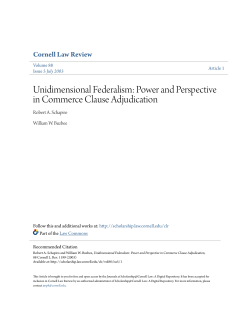 Unidimensional Federalism: Power and Perspective in Commerce