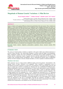 Magnitude of Human Genetic Variations: A Mini Review