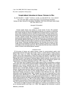 Scrapie-induced Alterations in Glucose Tolerance in Mice