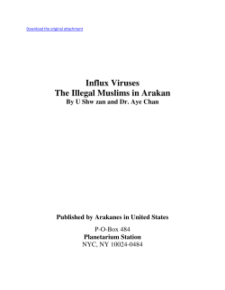 Influx Viruses The Illegal Muslims in Arakan