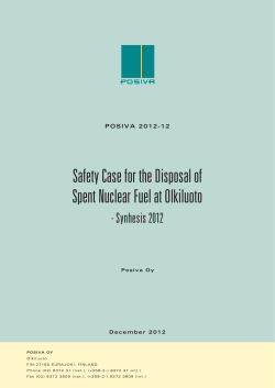 Safety Case for the Disposal of Spent Nuclear Fuel at