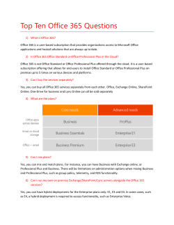Top Ten Office 365 Questions