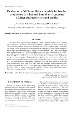 Evaluation of different litter materials for broiler production in a hot