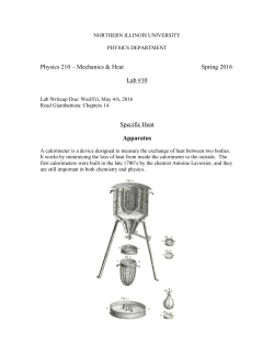 Specific Heat - Northern Illinois University