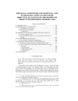 physician-assisted death, dementia, and euthanasia