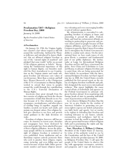 Proclamation 7267&mdash;Religious Freedom Day, 2000 January 14, 2000