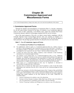 Chapter 28: Commission Approved and Miscellaneous Forms