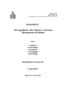 AB (Appellant) v Her Majesty`s Advocate (Respondent) (Scotland)