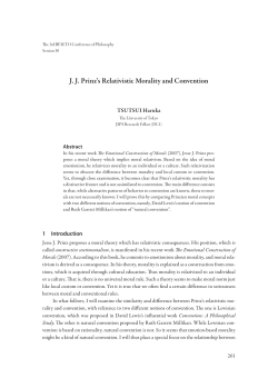 JJ Prinz`s Relativistic Morality and Convention