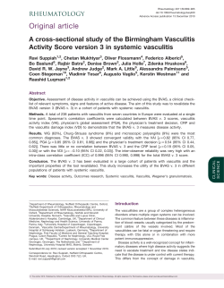 A cross-sectional study of the Birmingham Vasculitis Activity Score
