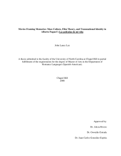 Movies Framing Memories: Mass Culture, Film Theory, and