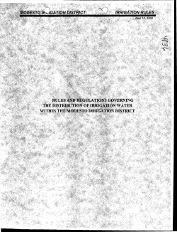 MID Irrigation Rules - Modesto Irrigation District