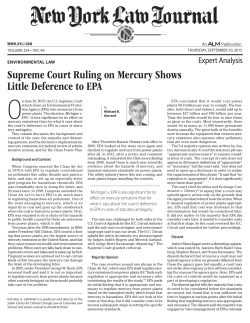Supreme Court Ruling on Mercury Shows Little Deference to EPA