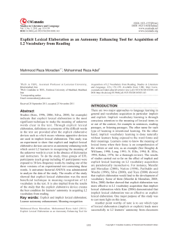 Explicit Lexical Elaboration as an Autonomy Enhancing Tool for