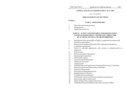 Animal and Plant Biosecurity Act, 2014