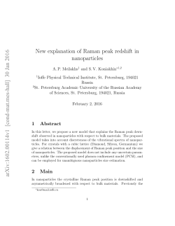 New explanation of Raman peak redshift in