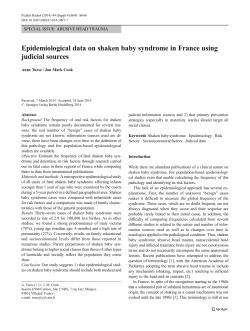 Epidemiological data on shaken baby syndrome in France using
