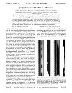 Structure Formation and Instability in a Tube of Sand