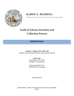 Audit of Library Inventory and Collection Process
