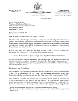 Crittenden Volunteer Fire Department, Inc.