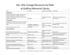 Revolutionary War Resources by State