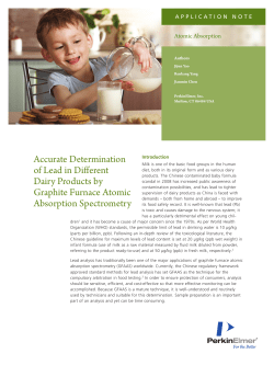 Accurate Determination Of Lead In Different Dairy