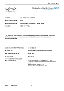 18.17 Pest Control Policy (Issue 1)
