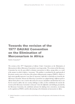 Towards the Revision of the 1977 Organisation of