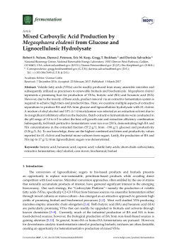 Mixed Carboxylic Acid Production by Megasphaera elsdenii from