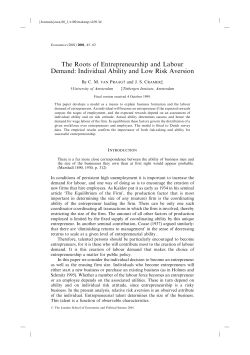 The Roots of Entrepreneurship and Labour Demand: Individual