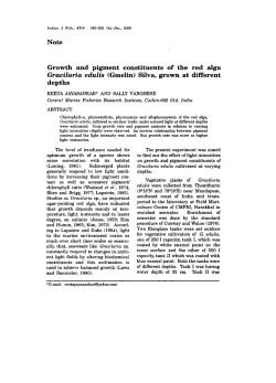 Note Growth and pigment constituents of the red alga Gracilaria